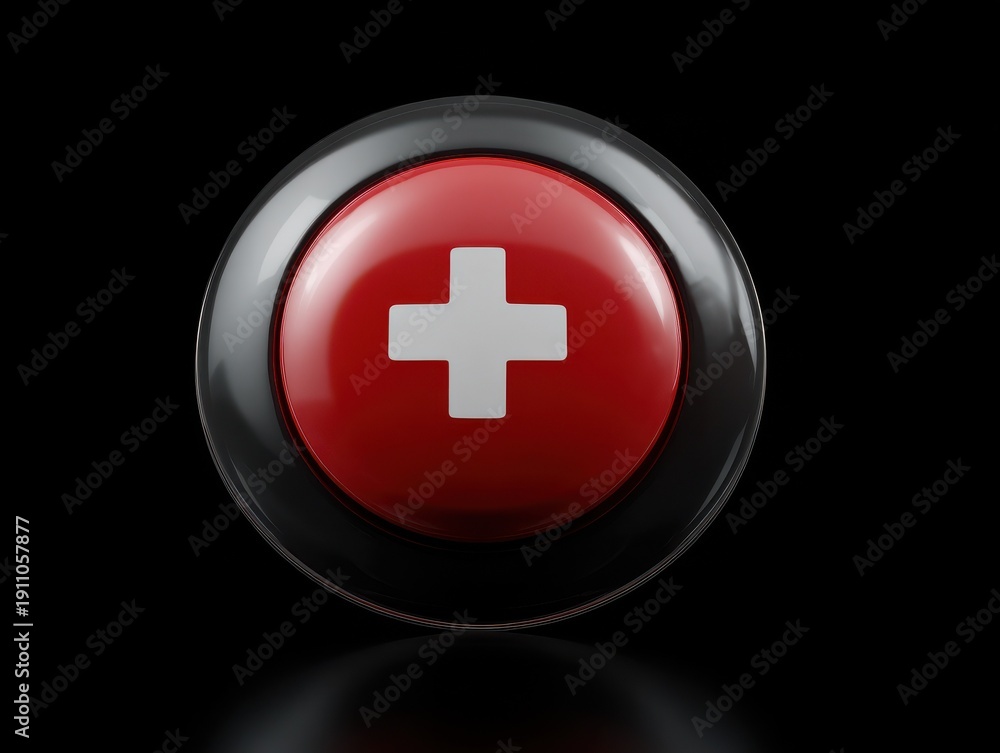 Fototapeta premium medical alert button isolated on a transparent background ar 43