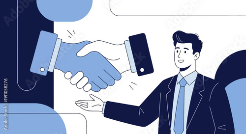 Professional Collaboration And Business Partnership Handshake Illustration