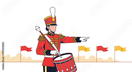 Regal Drummer Leading With Authority And Direction