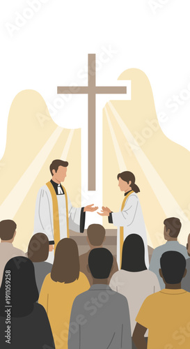 Sacred Ceremony Divine Blessing Fellowship And Faith Gathering