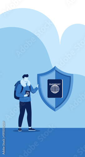 Secure International Travel With Digital Passport And Protection Shield
