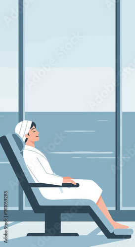 Relaxing Serene Person Enjoying Calm Moment In Spa Or Wellness Center