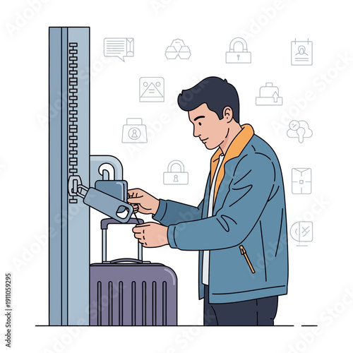Secure Luggage Unlocking Travel Security Mechanism Smart Travel Convenience