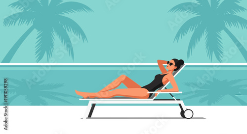 Relaxing Summer Day By The Pool With Palm Trees and Tropical Vibes