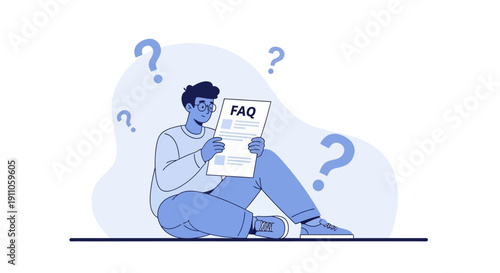 Seeking Answers Frequently Asked Questions Concept