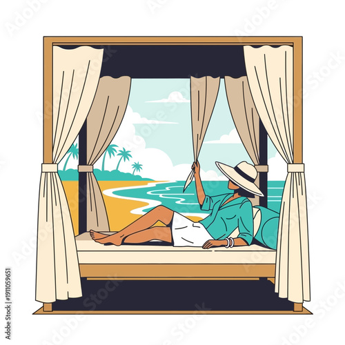 Serene Beachfront Cabana Relaxation Tropical Paradise Getaway Bliss