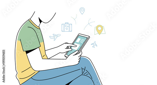 Seamless Travel Planning With Digital Devices And Icons