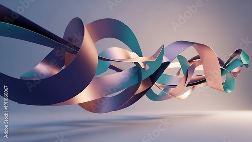 Modern abstract metal sculpture art piece.