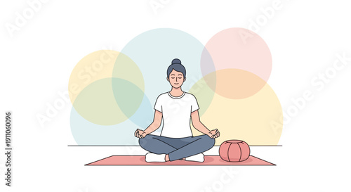 Serene Woman Engaged In Mindful Meditation And Inner Peace