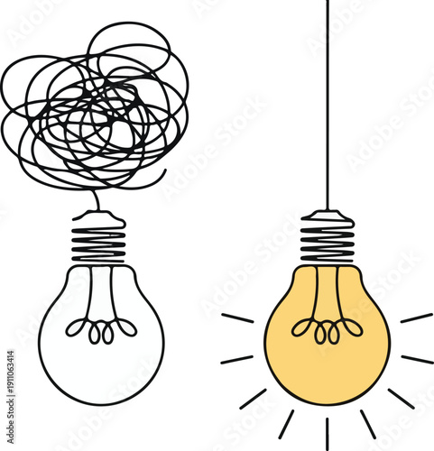 Focuses on the process of simplifying a difficult concept into a final, creative spark