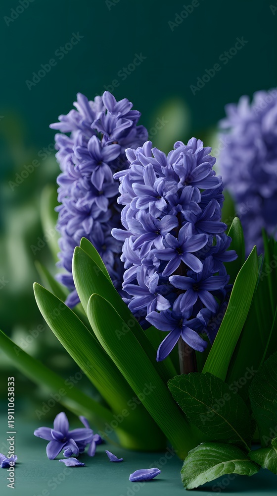 Fototapeta premium Purple flowers stand tall in a garden setting during the spring season