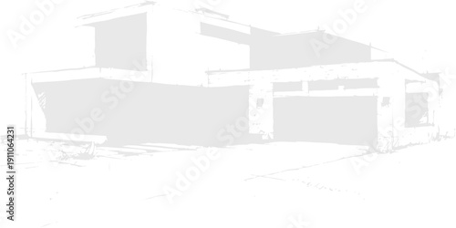 Architectural project showcasing a professional 3d drawing and sketch of a modern house building plan with detailed interior and exterior engineering design