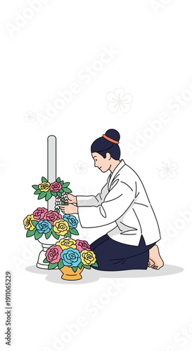 Solemn Ritual Of Flower Arrangement A Moment Of Remembrance