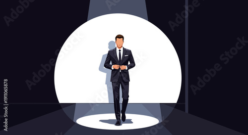 Sophisticated Man In Spotlight