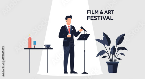 Speaker At Film And Art Festival