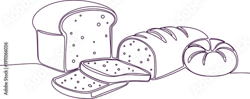 Fresh Bread and Apple on Table