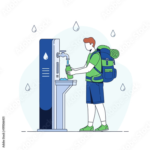 Sustainable Hydration Station For Backpackers And Travelers Convenience