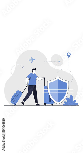 Travel Protection And Security For Your Journey Illustrated Concept