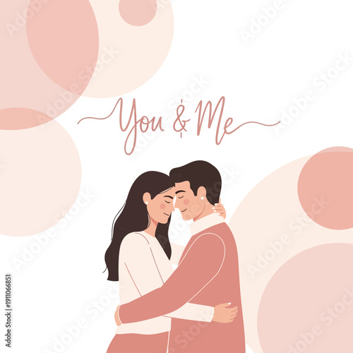 Tender Embrace Of A Couple United In Love And Affection