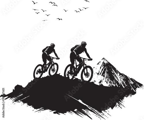 silhouette of a cyclist