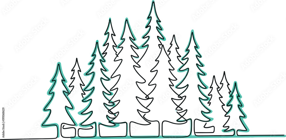 Fototapeta premium Evergreen Forest Landscape