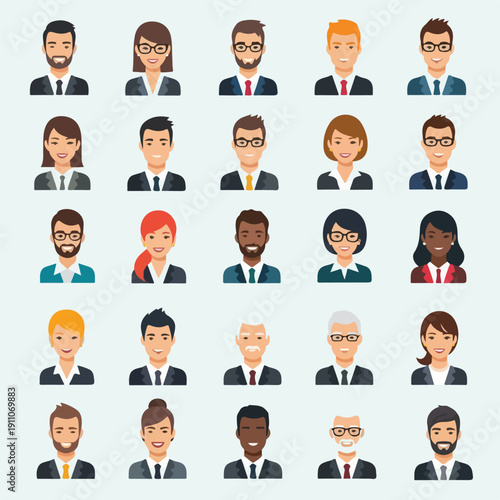 Diverse business people avatars employees or coworkers