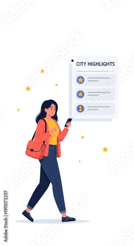 Urban Explorer Navigating City Highlights With Digital Map Application