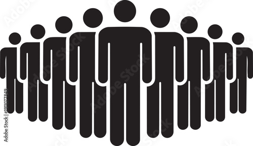 Unified Collective: A minimalist illustration captures the essence of unity and solidarity through a silhouette of people standing together.