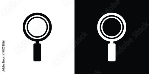 Magnifying glass on black and white background search 1