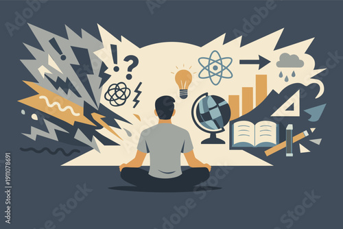 Person meditating finding clarity and solving problems through mental focus