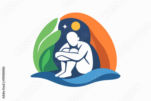 Person feeling isolated and sad under a night sky, finding emotional support