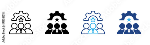 Human Resources icon set multiple style collection