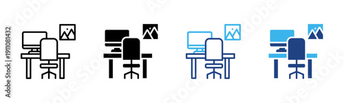 Office icon set multiple style collection