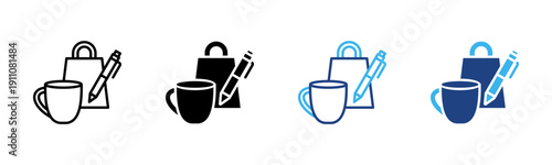 Branded Merchandise icon set multiple style collection