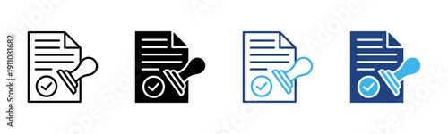 Company Stamp icon set multiple style collection