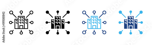 Connectivity icon set multiple style collection