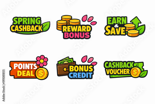 Collection of reward, bonus, cashback, and savings icon concepts for promotions