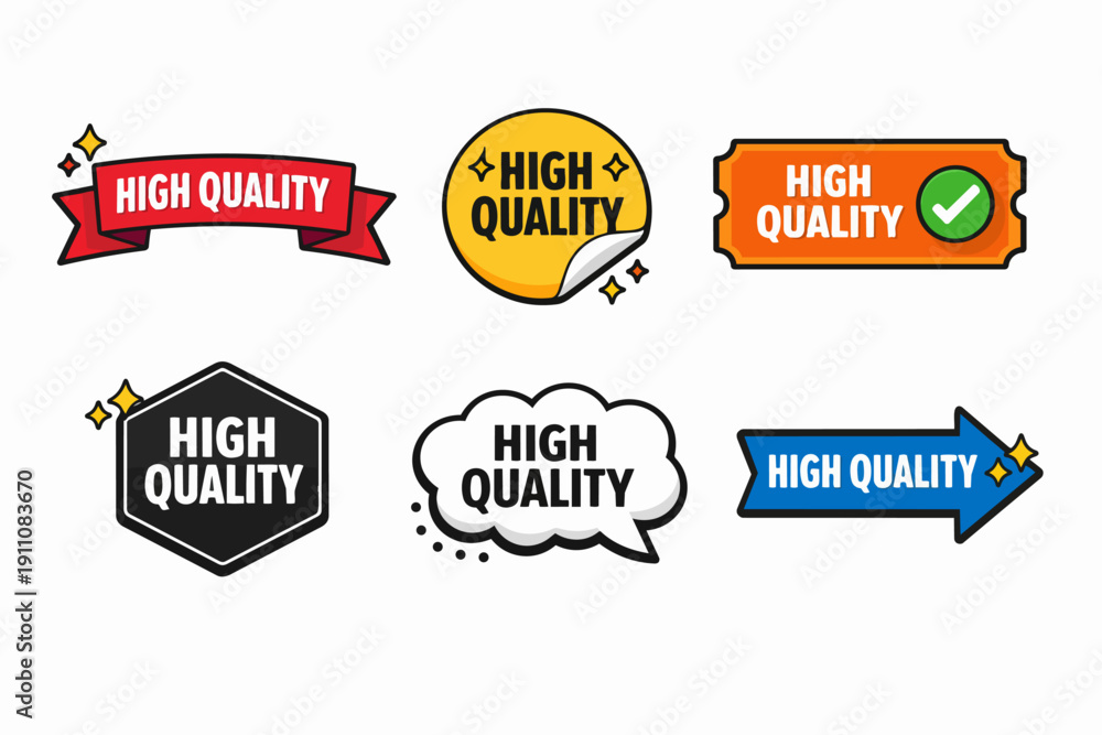 Obraz premium High quality badges, banners, stickers, and labels set, representing premium guarantee