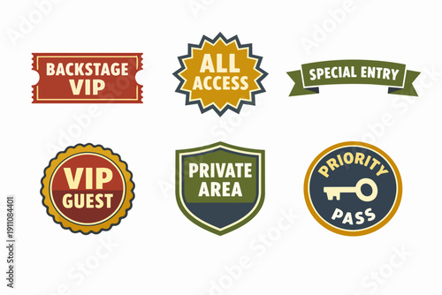 Vip pass and special entry labels for exclusive access to private events