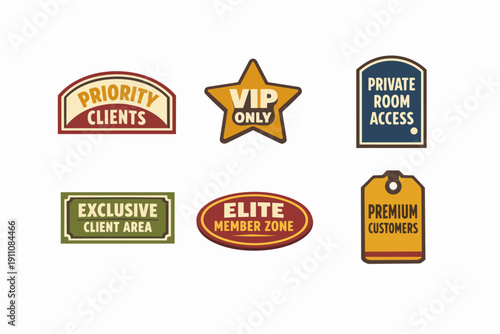 Collection of exclusive membership badges for vip access and premium customer status