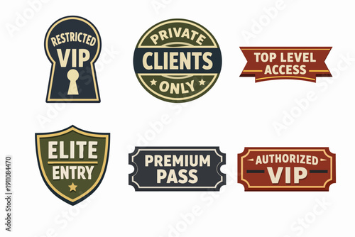 Access badges and premium passes for vip clients only, reflecting exclusivity