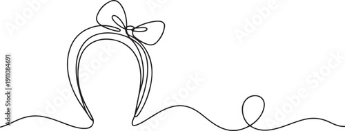 Highlights the simple, aesthetic essence of the hair accessory in a modern line art style.