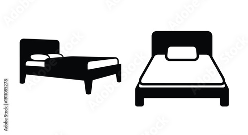 Simple black bed designs in a minimalistic style an elegant silhouette