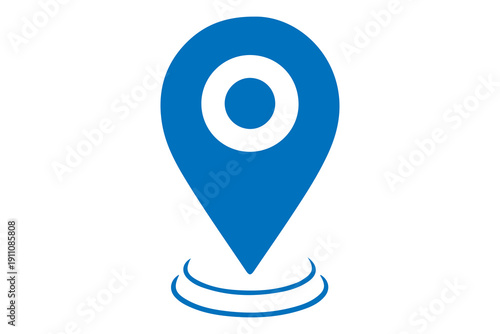 Free Download Blue Map Location Pin Icon with Shadow Effect, GPS Navigation Marker for Mobile Apps, Place Pointer Symbol, Web UI Design Element, Flat Vector Graphic, High Resolution - GFXLoad