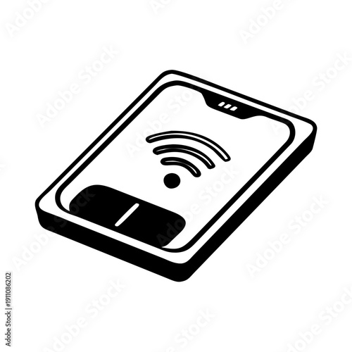 Modern wireless bathroom scale icon for health tracking and weight management applications. Essential wireless bathroom scale for smart home fitness devices and personal wellness monitoring.