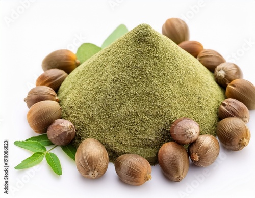 gokshura tribulus terrestris ayurveda herb natural medicinal remedy ingredient isolated on a white background