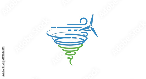 Tornado Wind Storm Weather Symbol Illustration.