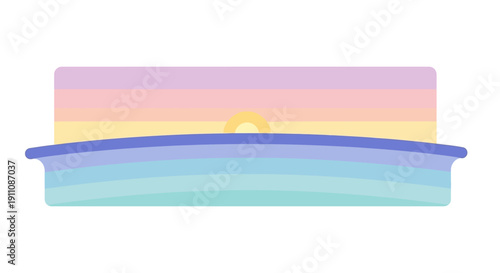 Sunset reflected on a swimming pool.