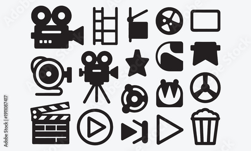 Video icon Cinema and movie symbol. Vector illustration