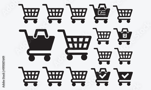 Shopping cart icon E-commerce and online purchase symbol. Vector illustration